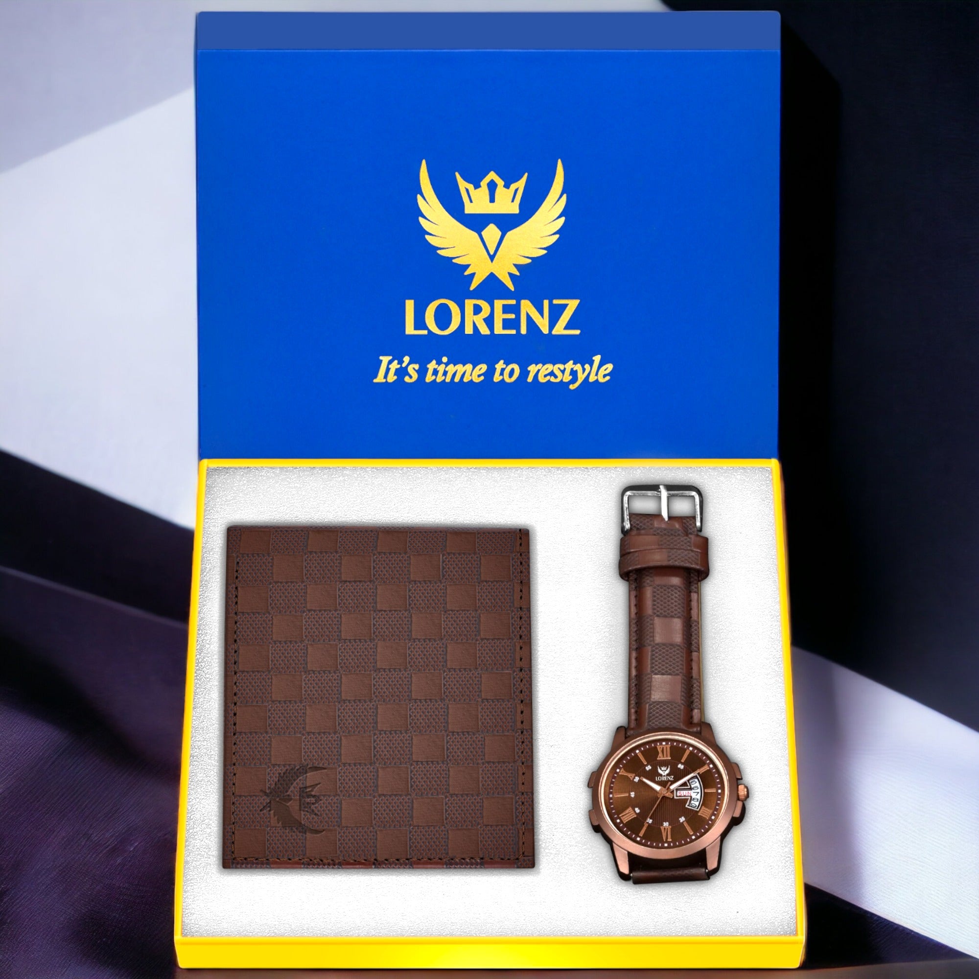 Lorenz Brown Watch & Wallet Combo