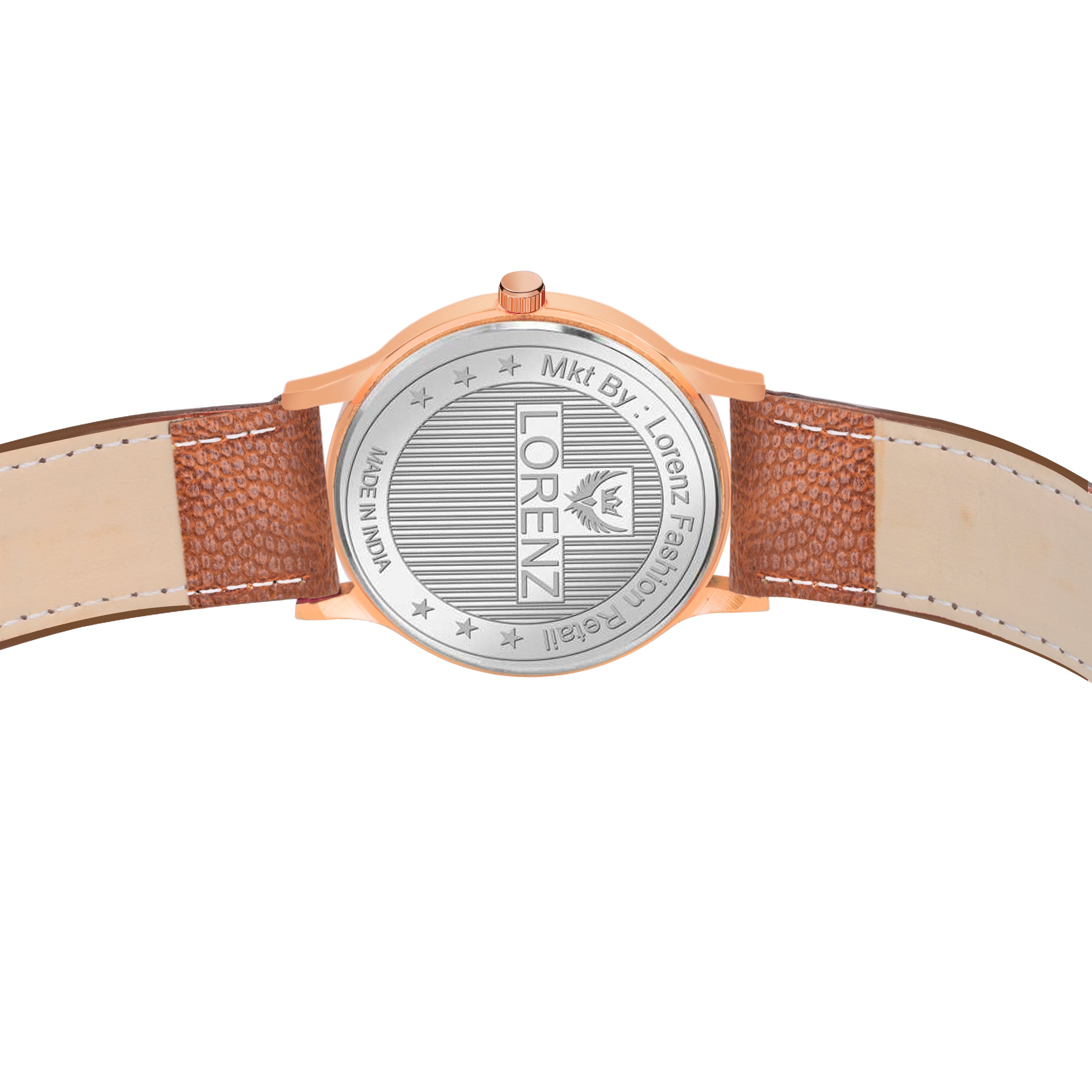 Lorenz Men's White Dial Watch & Tan Wallet Gift Set