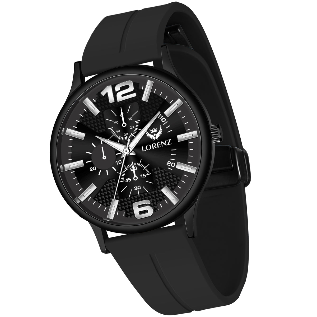 Lorenz Slim Case Analog Watch with Black Magnetic Lock Strap
