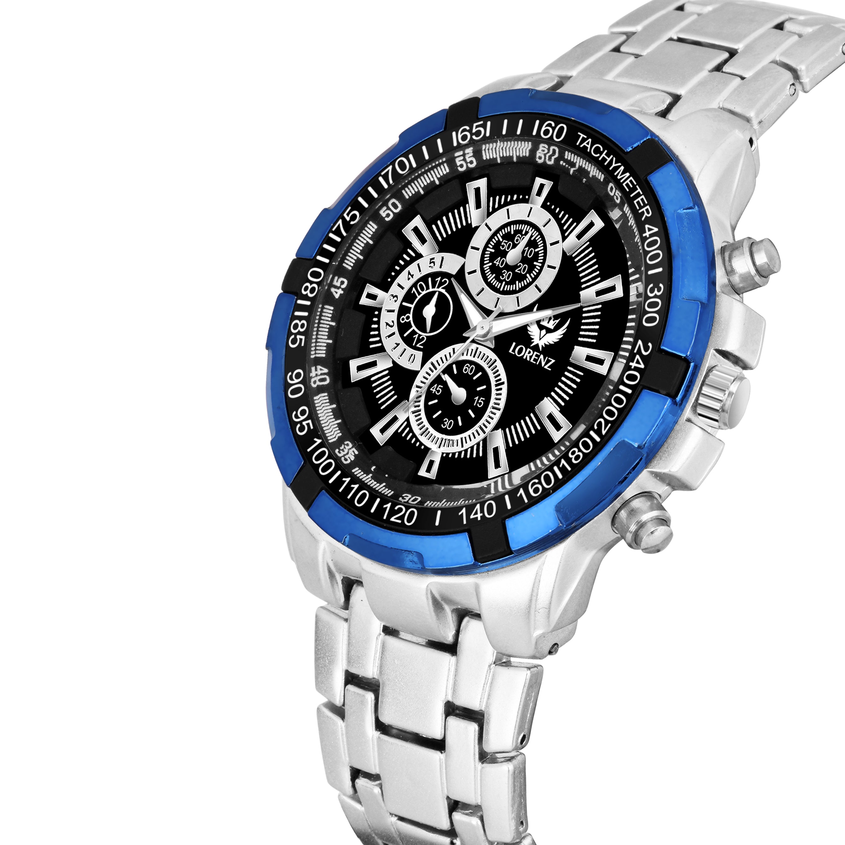 Lorenz Unisex Black & Blue Dial Analog Watch