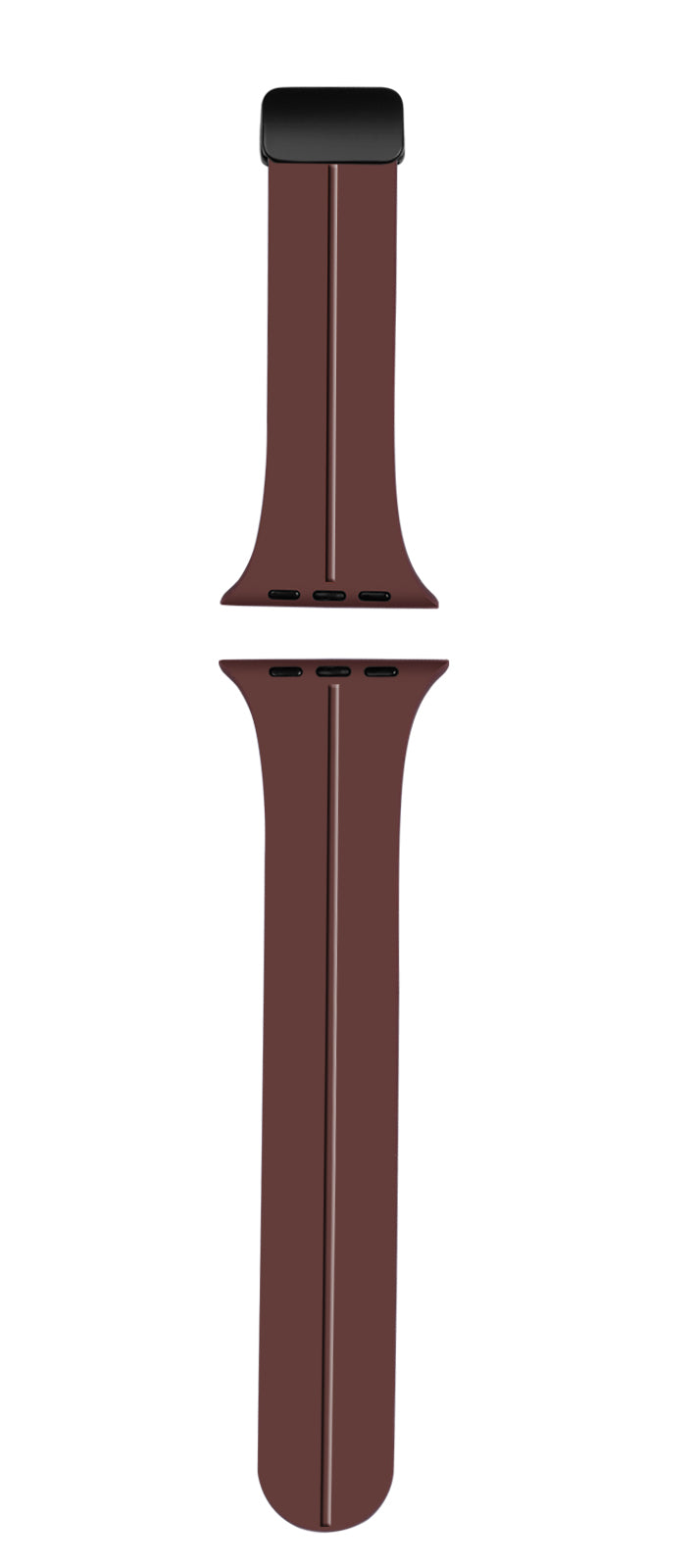LORENZ Silicone Replacement iWatch Strap with Adjustable Magnetic Lock Feature Compatible with 42mm/44mm/45mm/49mm Watches (Brown)