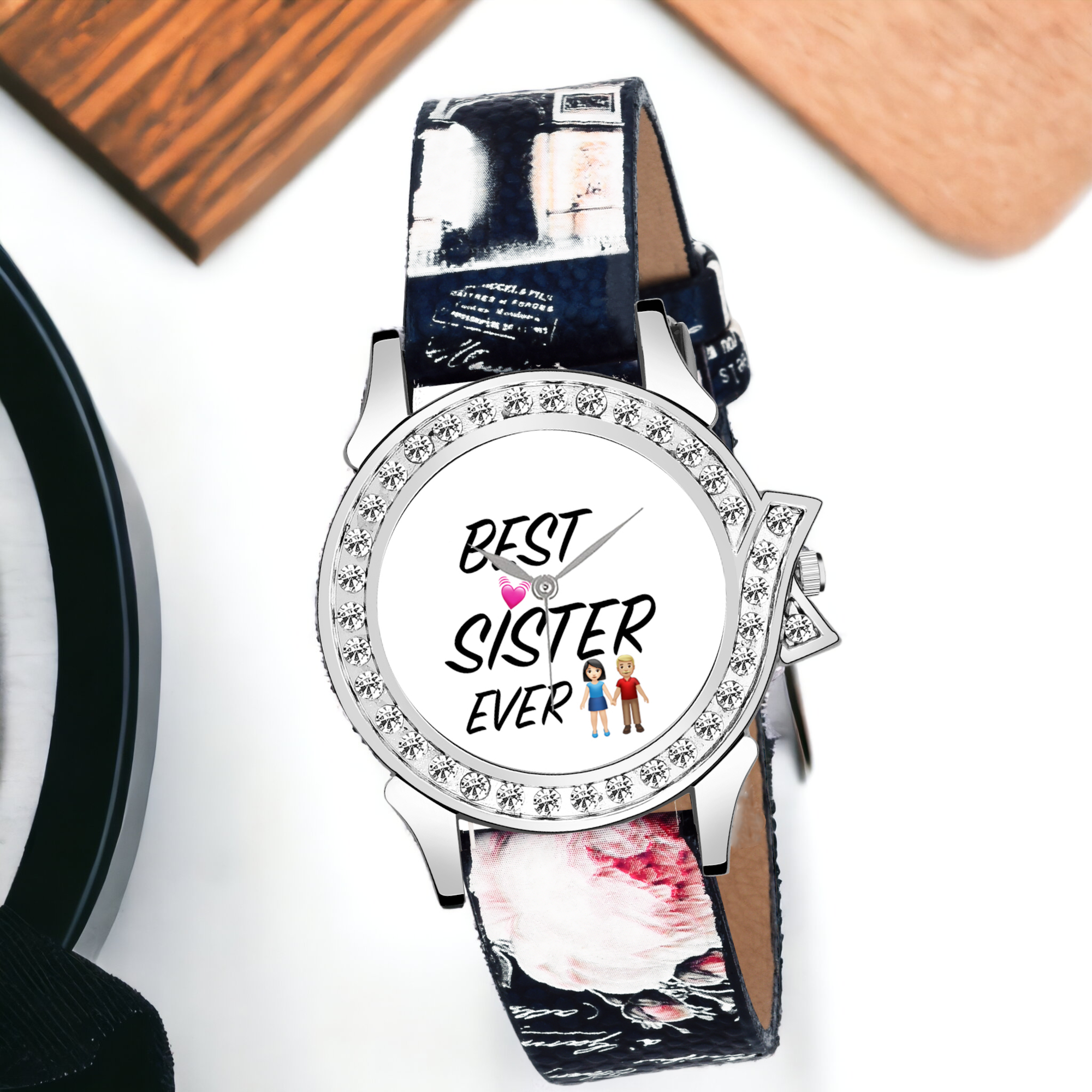 Return Rakhi Gift for Sister  Printed Strap Watch for Women