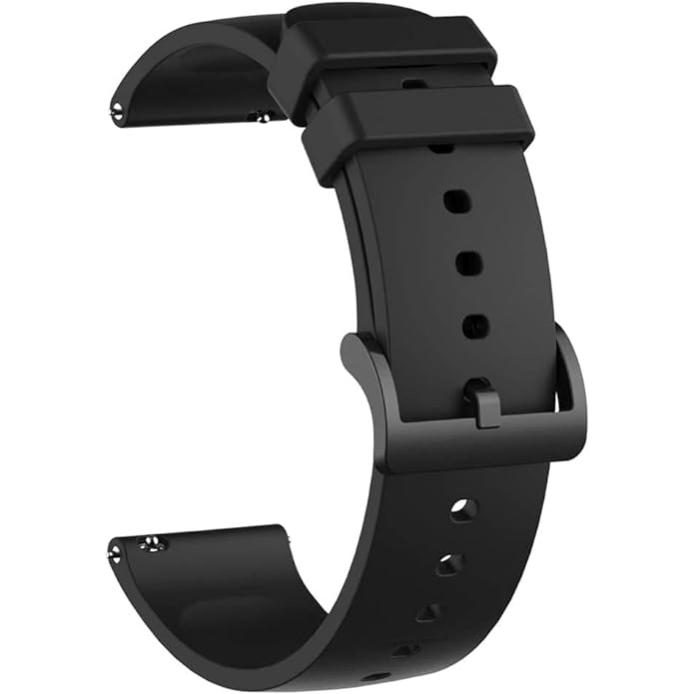 Lorenz Silicone 22MM Replacement Watch Strap With Buckle Lock Compatible with Boat Xtend, Boat Xtend Pro, Noise Colorfit Pulse 2 Max, Noise Pulse Go Buzz, Fireboltt Phoenix & all other Watches (Black)