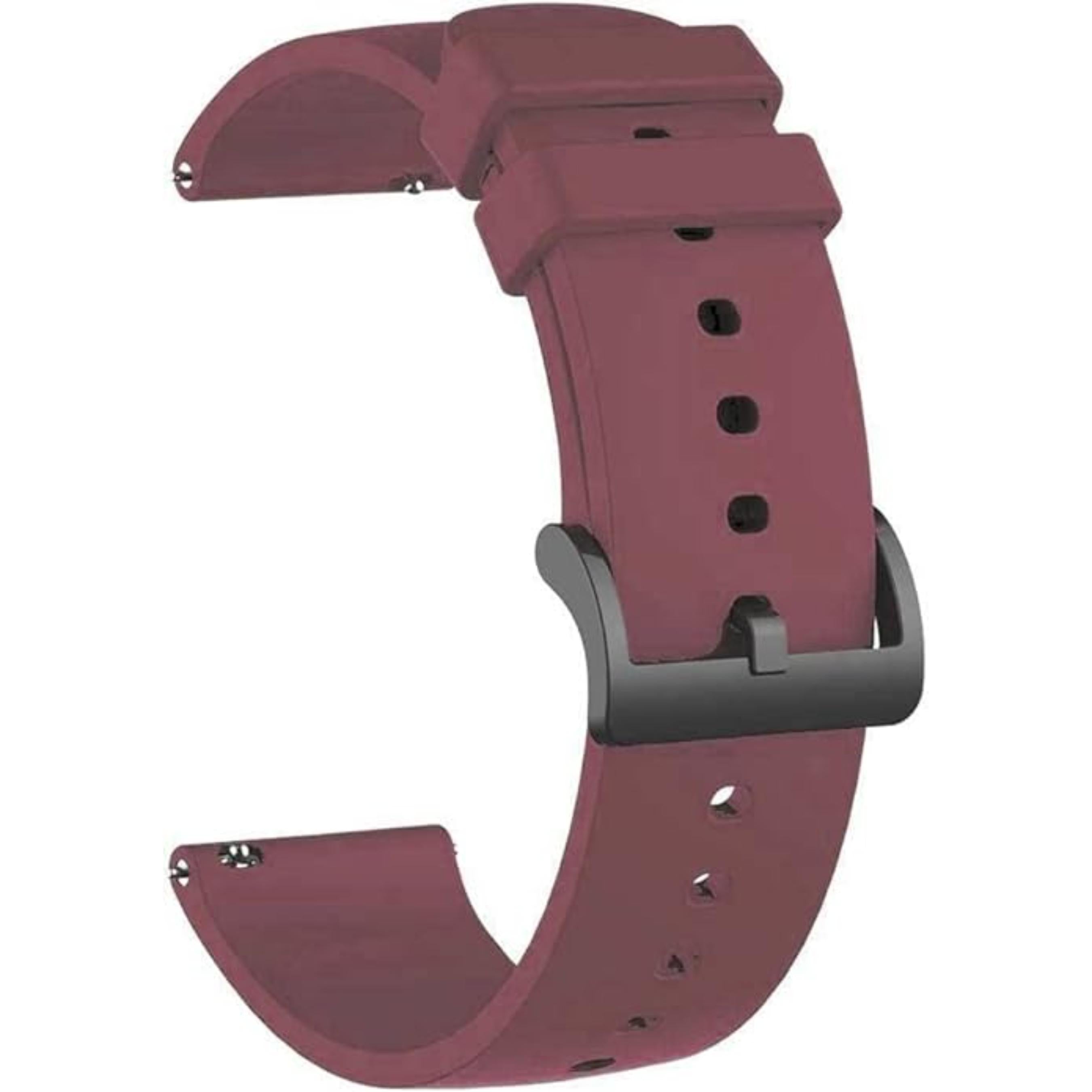 Lorenz Silicone 22MM Replacement Watch Strap With Buckle Lock Compatible with Boat Xtend, Boat Xtend Pro, Noise Colorfit Pulse 2 Max, Noise Pulse Go Buzz, Fireboltt Phoenix & all other Watches (Maroon)