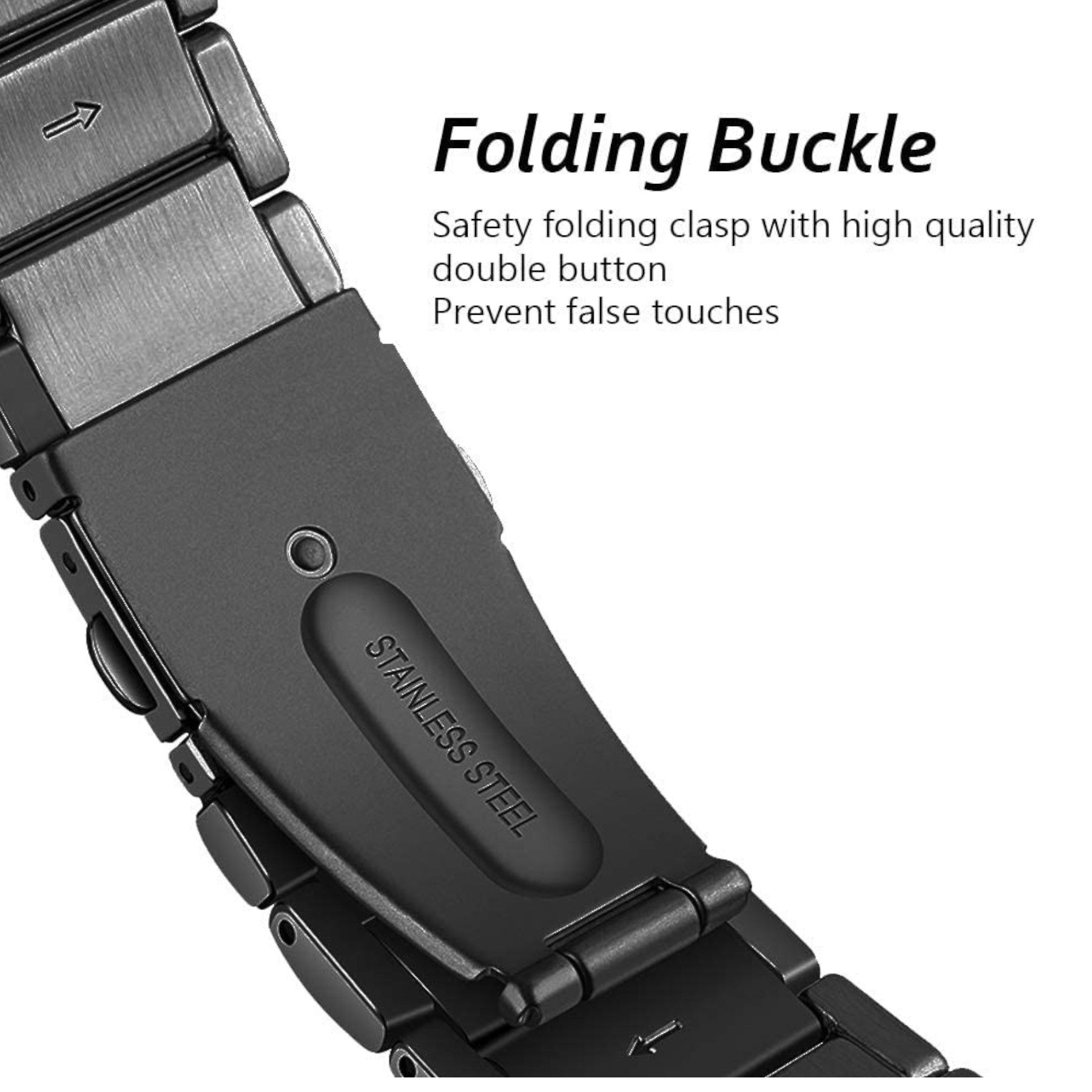 LORENZ 22 MM Black Stainless Steel Chain Smart Watch Strap  (Black)