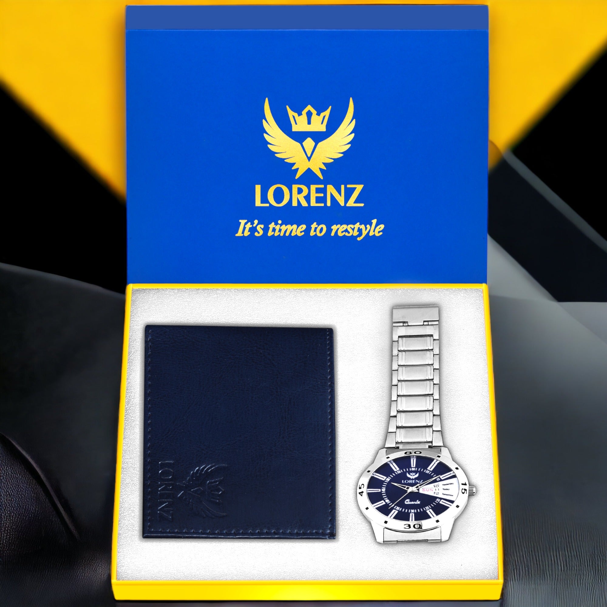 Lorenz Men's Stainless Steel Watch: A close-up photo of the Lorenz watch