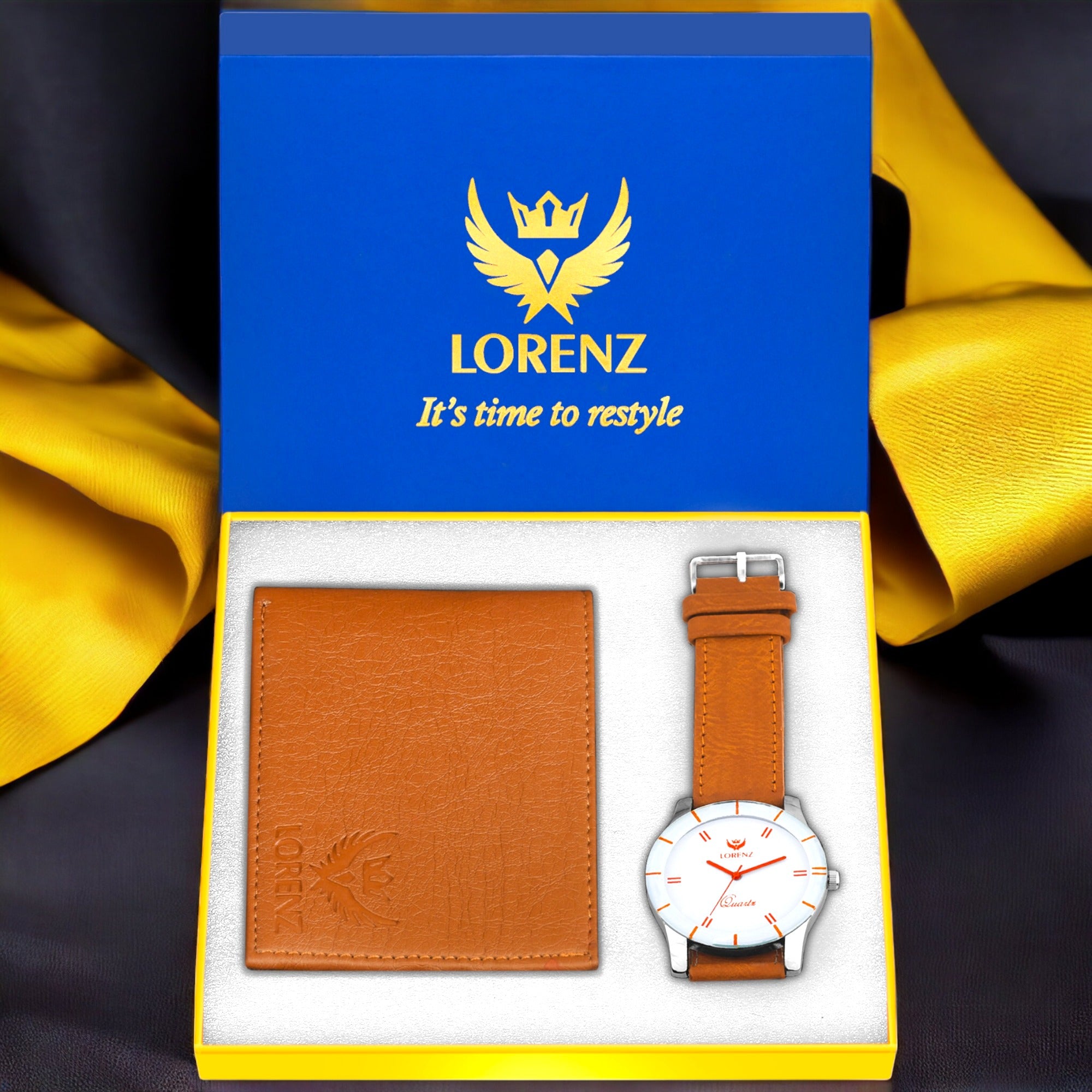 Lorenz TAN Watch and Wallet Combo for Men- CM-1098WL-TAN