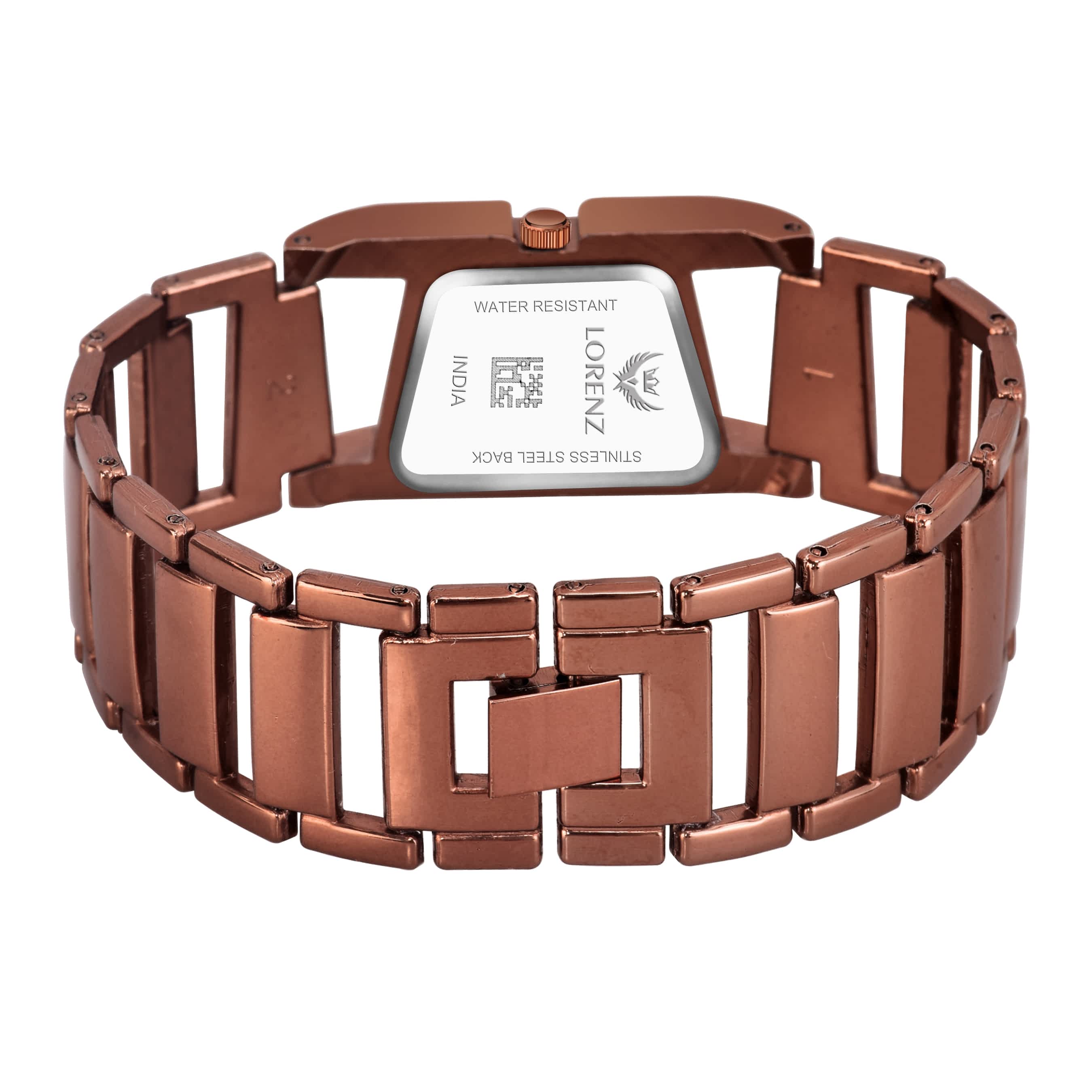 Lorenz Women’s Gift Set – Premium Brown Wallet & Stylish Rose Gold Bracelet Watch in Gift Box