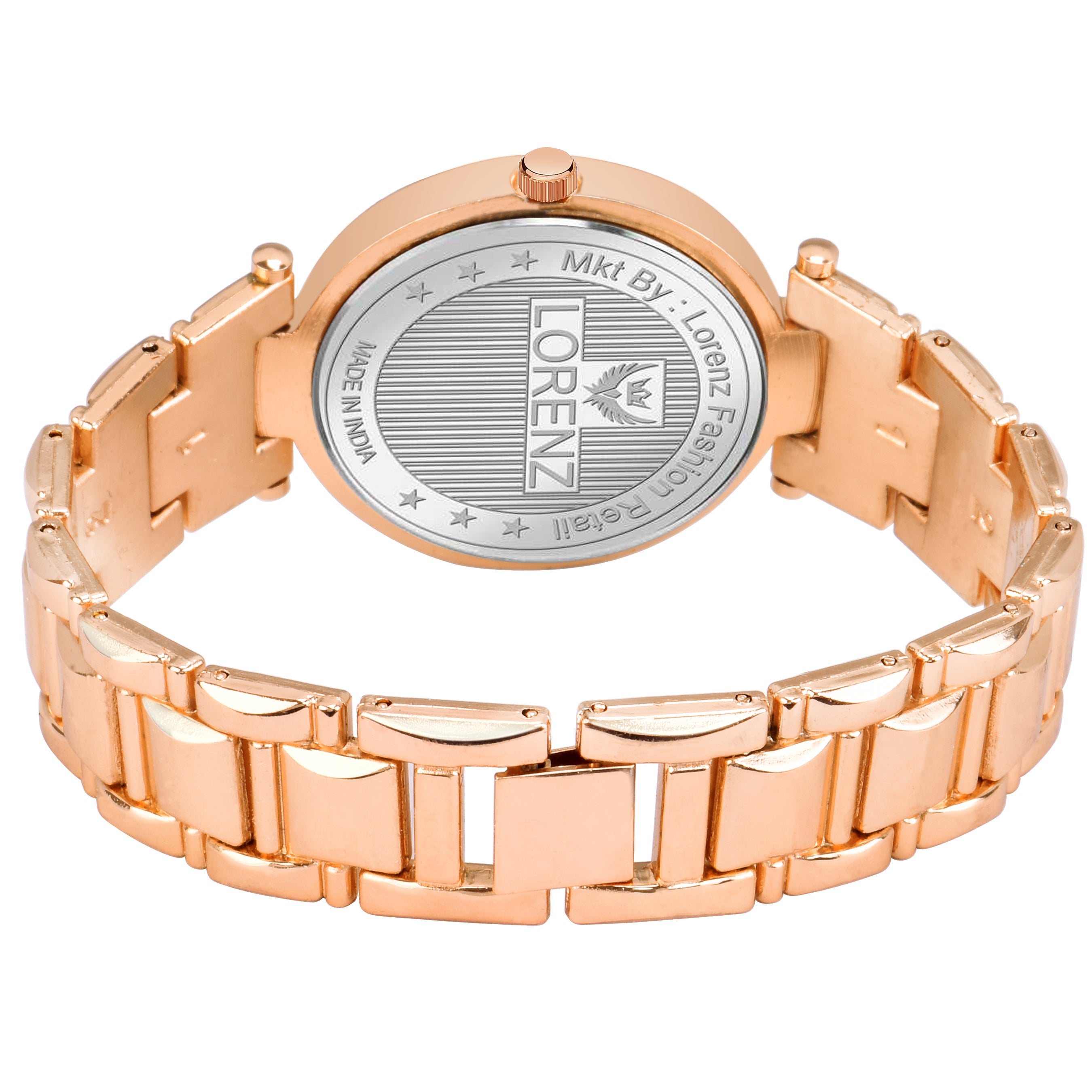 Lorenz Women’s Gift Set – Elegant Rose Gold Wallet & Crystal Studded Rose Gold Watch in Premium Gift Box