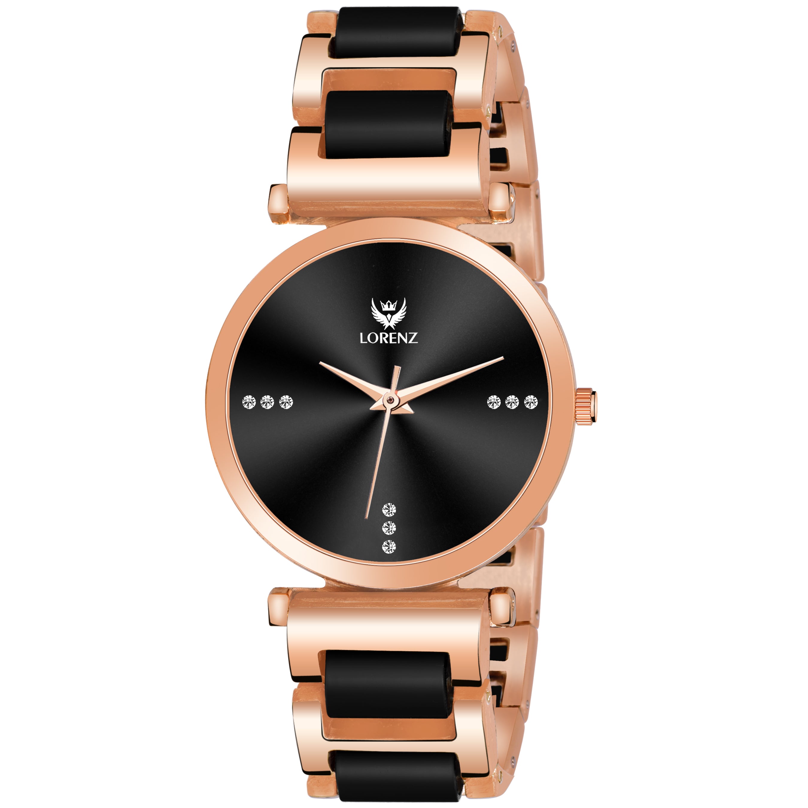 Lorenz Women’s Gift Set – Stylish Gold Wallet & Black Dial Bracelet Watch in Premium Gift Box