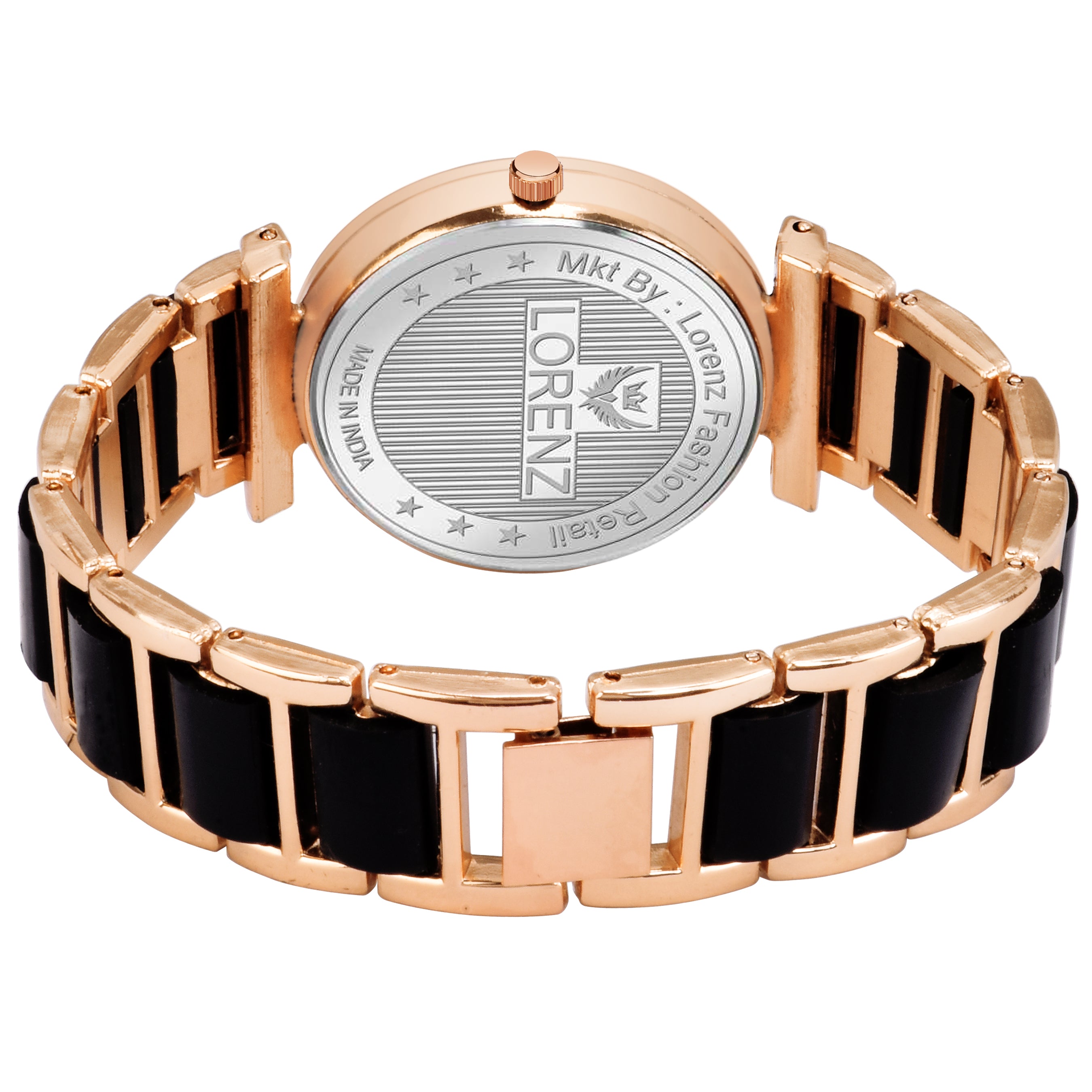 Lorenz Women’s Gift Set – Stylish Gold Wallet & Black Dial Bracelet Watch in Premium Gift Box