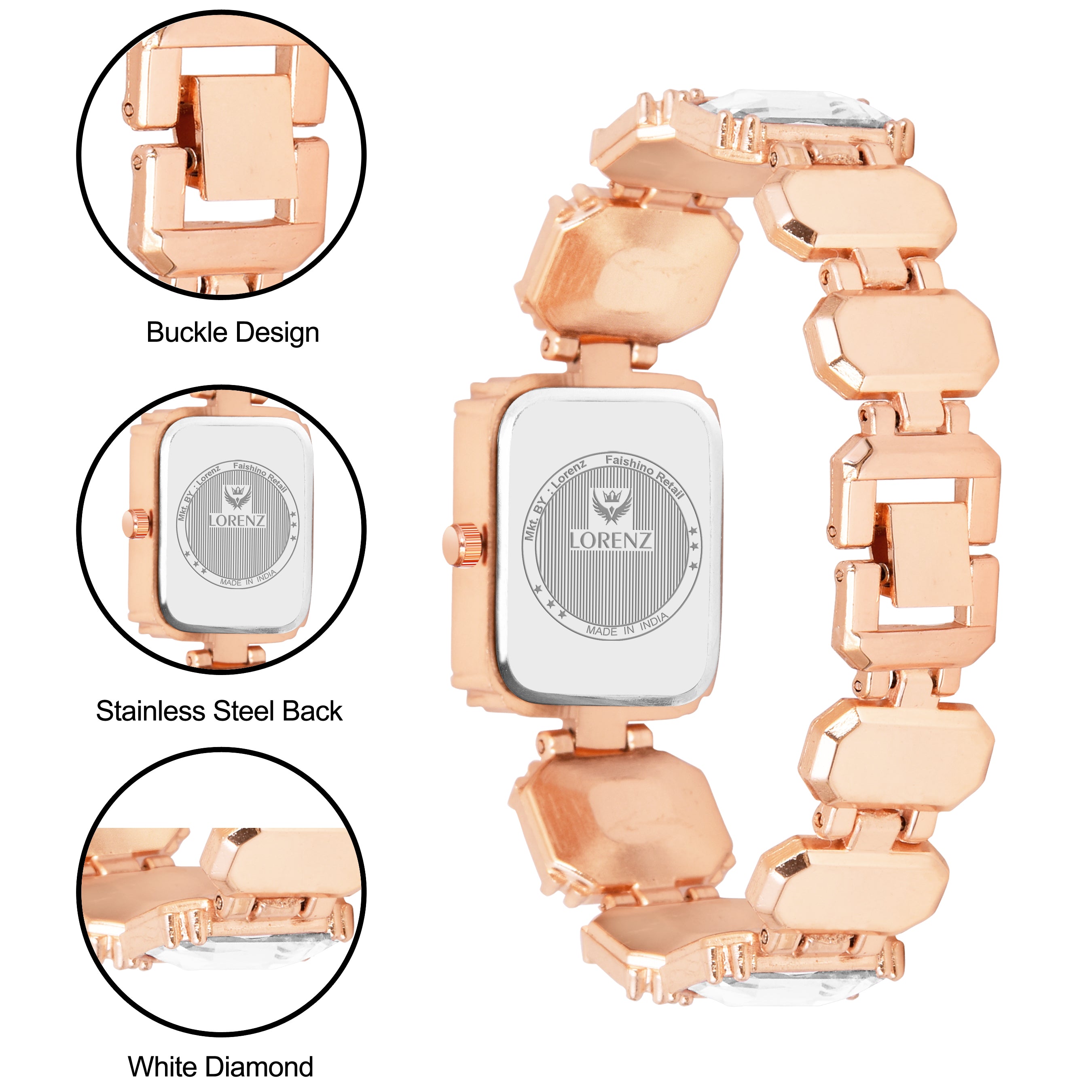 Lorenz Women’s Gift Set – Elegant Gold Wallet with Multiple Compartments & Crystal Bracelet Watch in Premium Gift Box