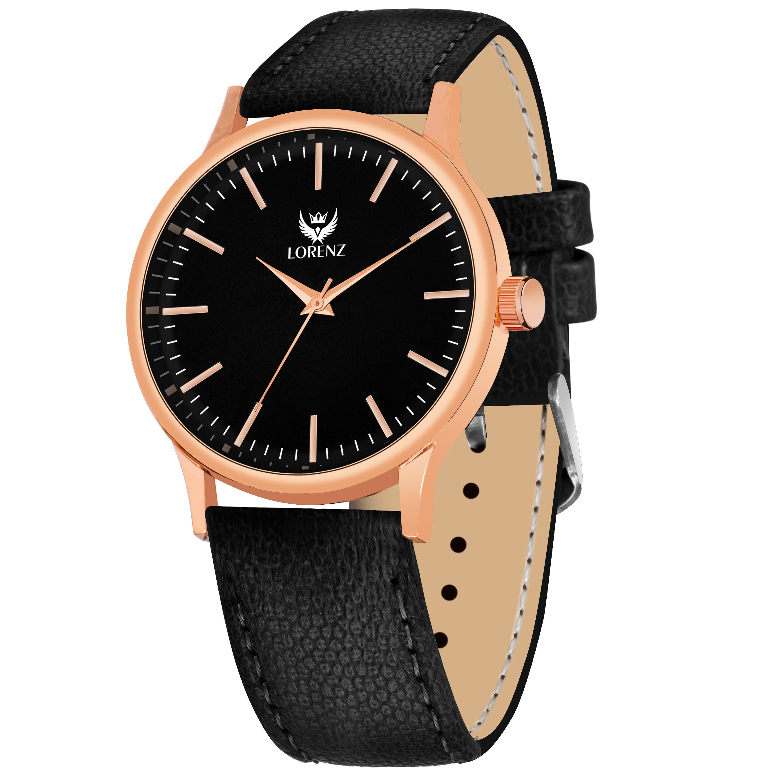 LORENZ Slim Black Dial Watch & Black Wallet Combo for Men and Boys- CM-4054WL-91