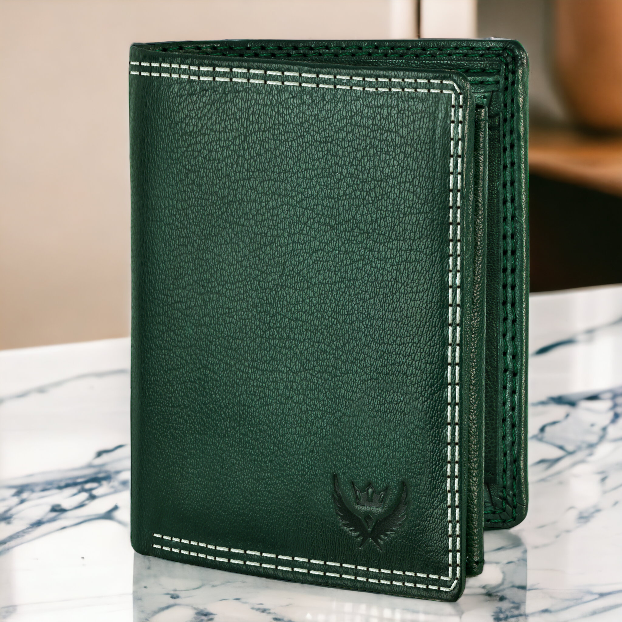 Lorenz Vintage Green Leather RFID Blocking Wallet For Men & Women