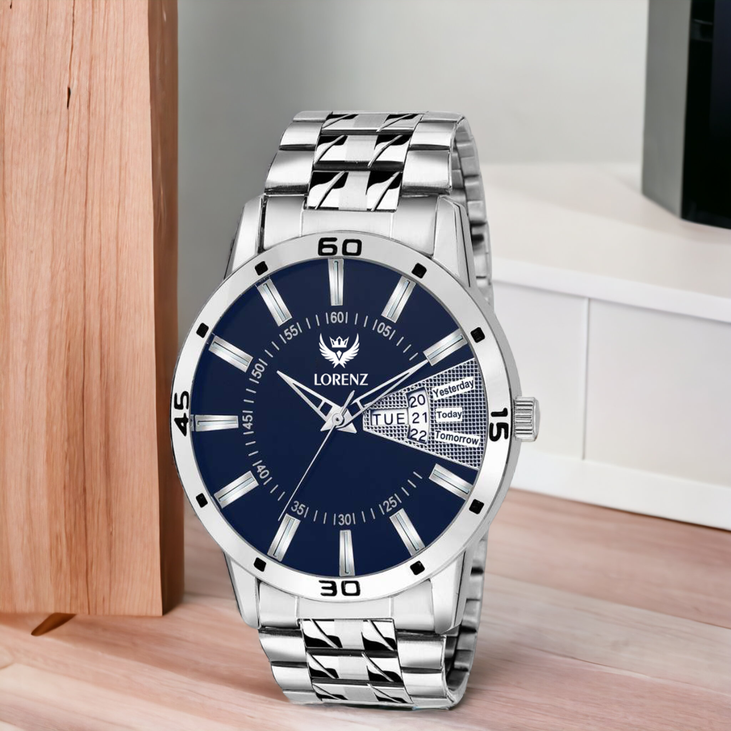 Lorenz Analog Blue Dial Day & Date Edition Men's Wrist Watch- MK-1065A