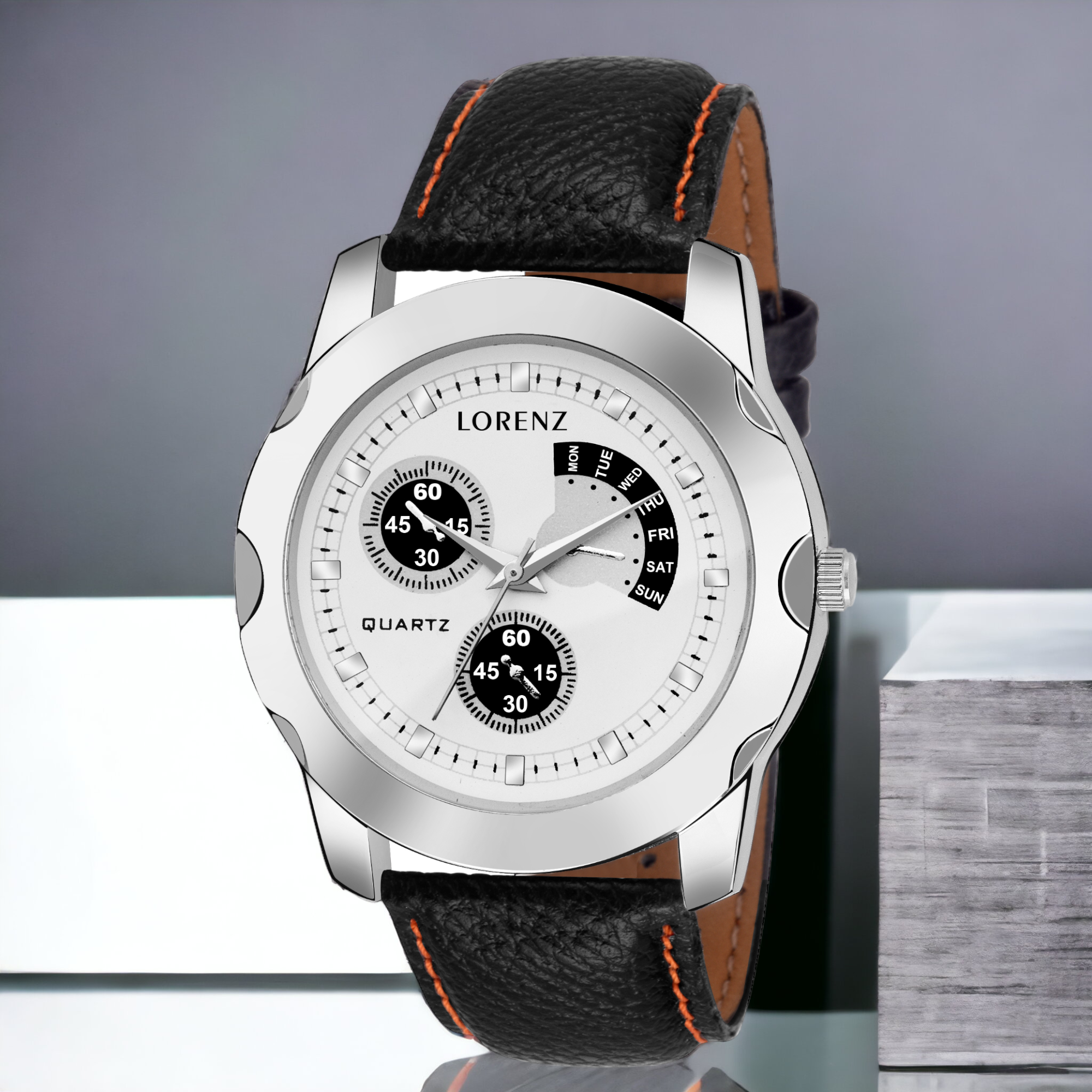 Lorenz Analog White Dial Men's Watch- MK-1069A