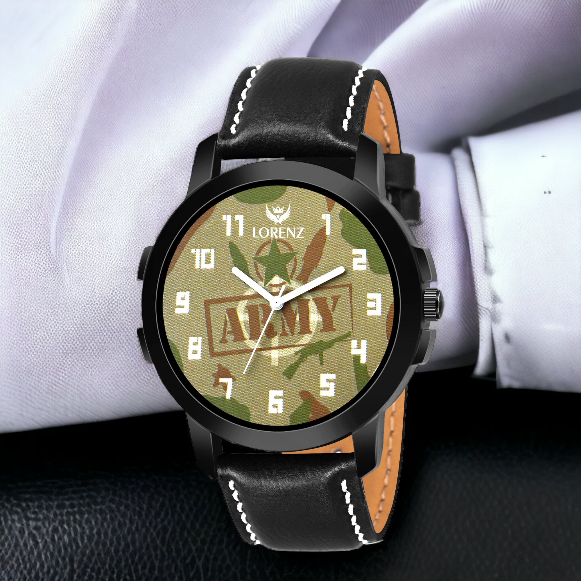 Lorenz Analogue Army Dial Men's Watch- MK-2067W