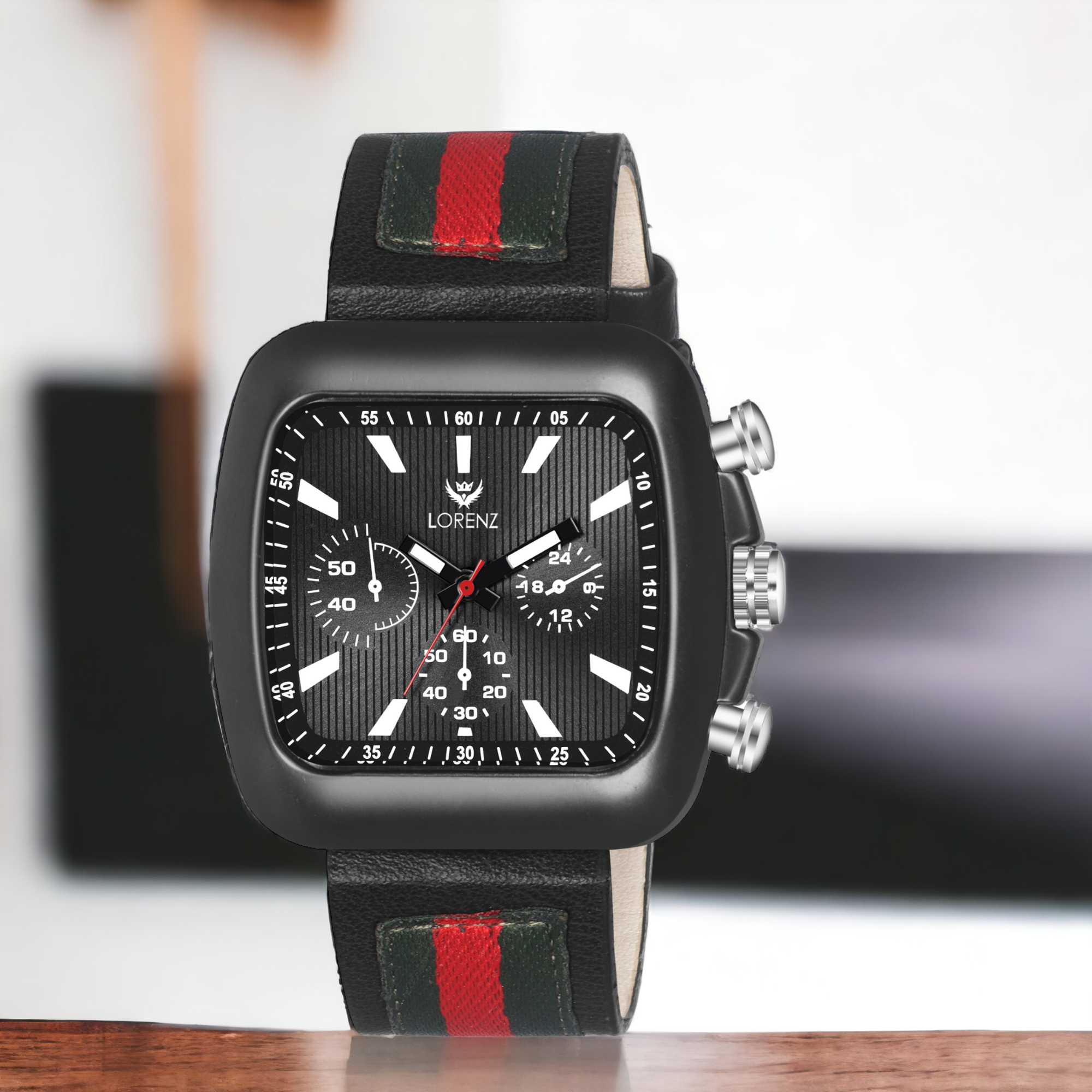 Lorenz Men's Superior Black Square Dial Watch: Precision, Elegance, and Durability