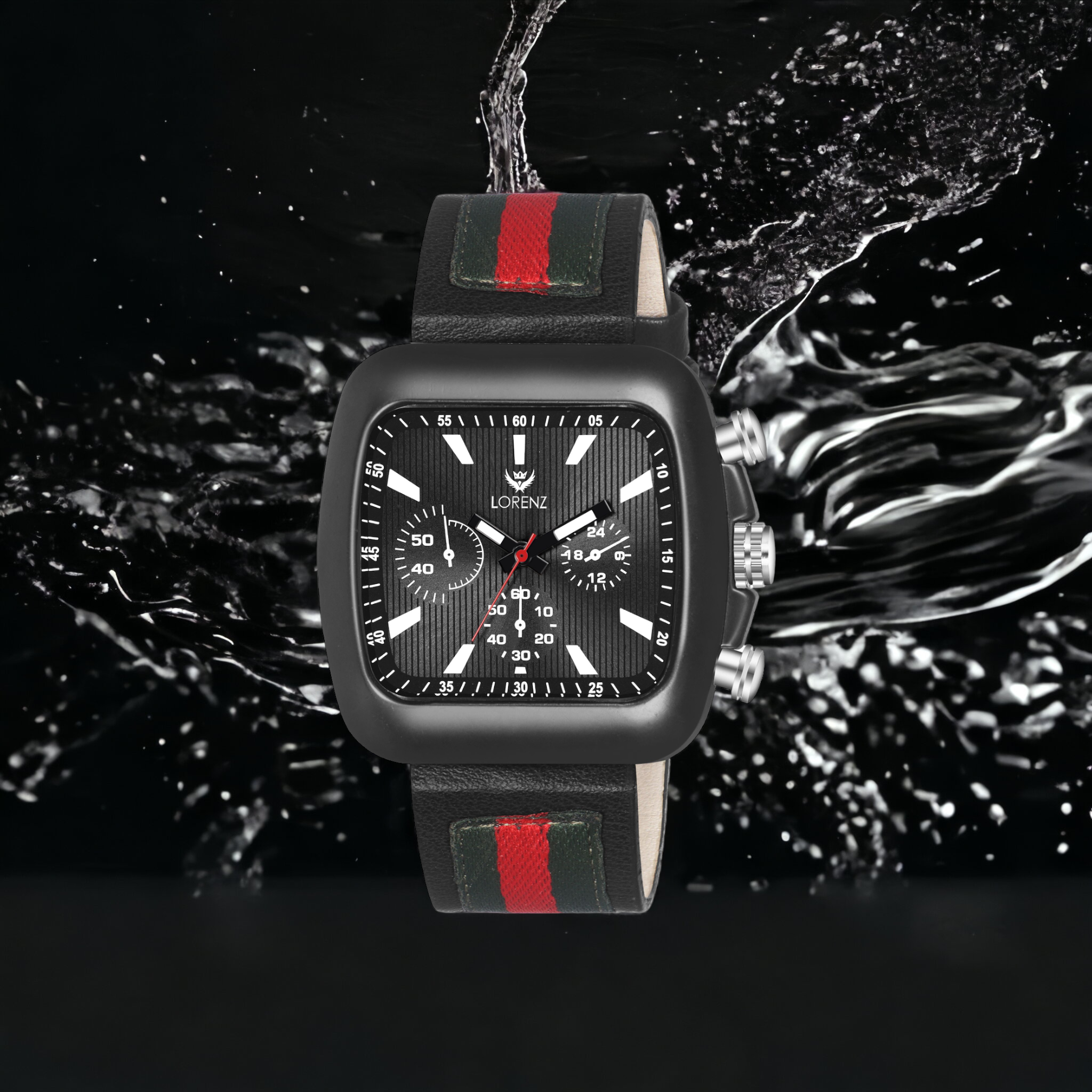 Lorenz Men's Superior Black Square Dial Watch: Precision, Elegance, and Durability
