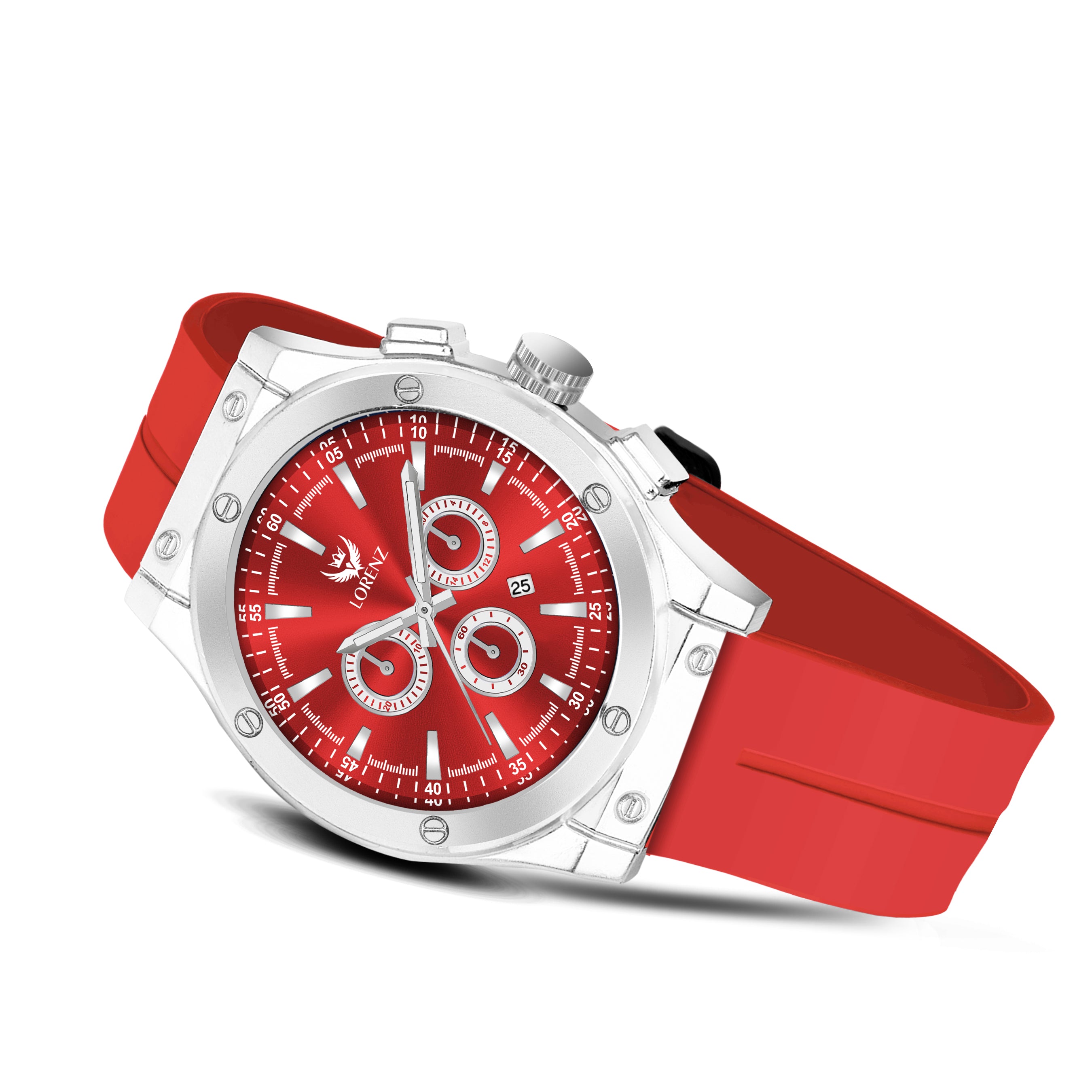 Lorenz Men's Red Dial Analog Watch with Magnetic Strap