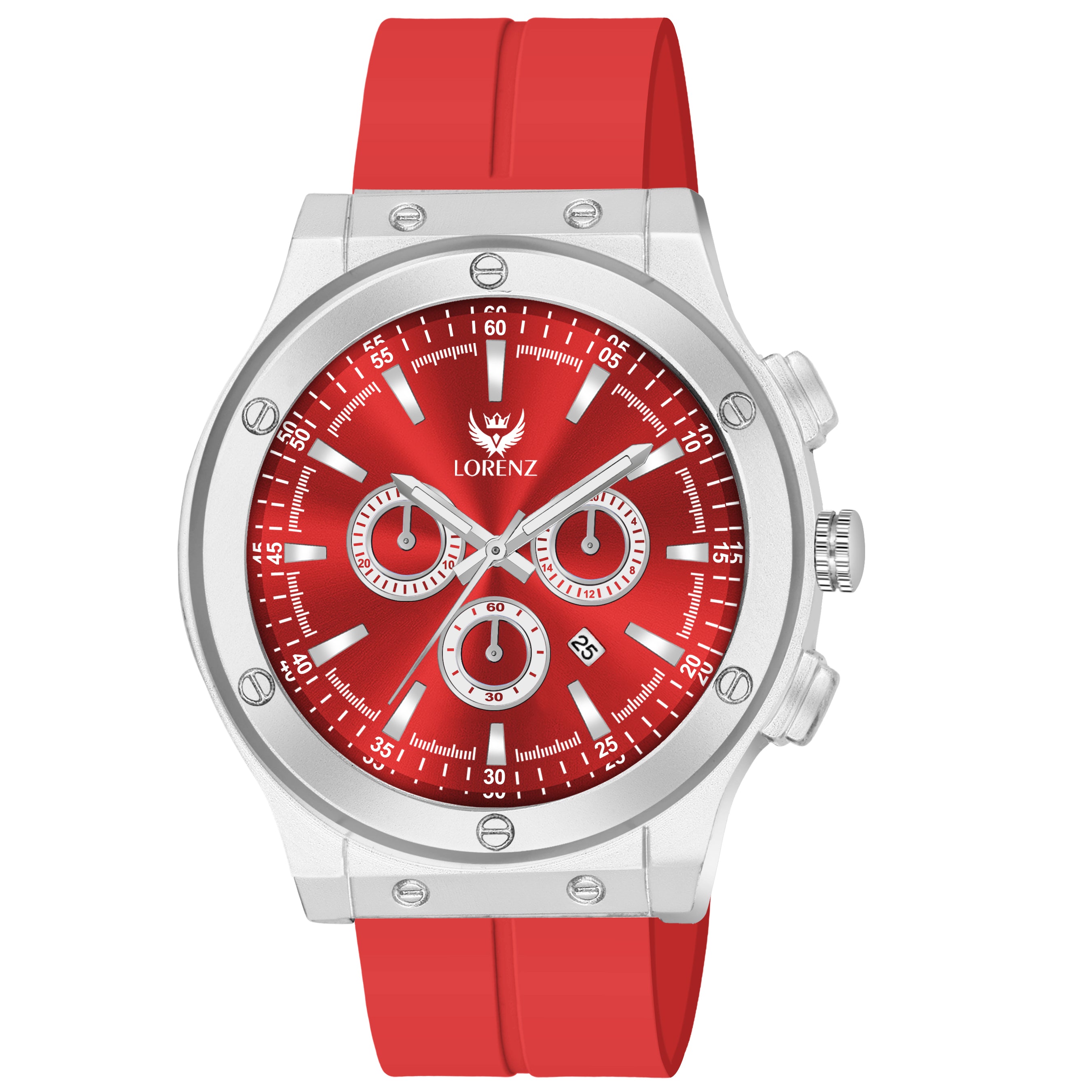 Lorenz Men's Red Dial Analog Watch with Magnetic Strap
