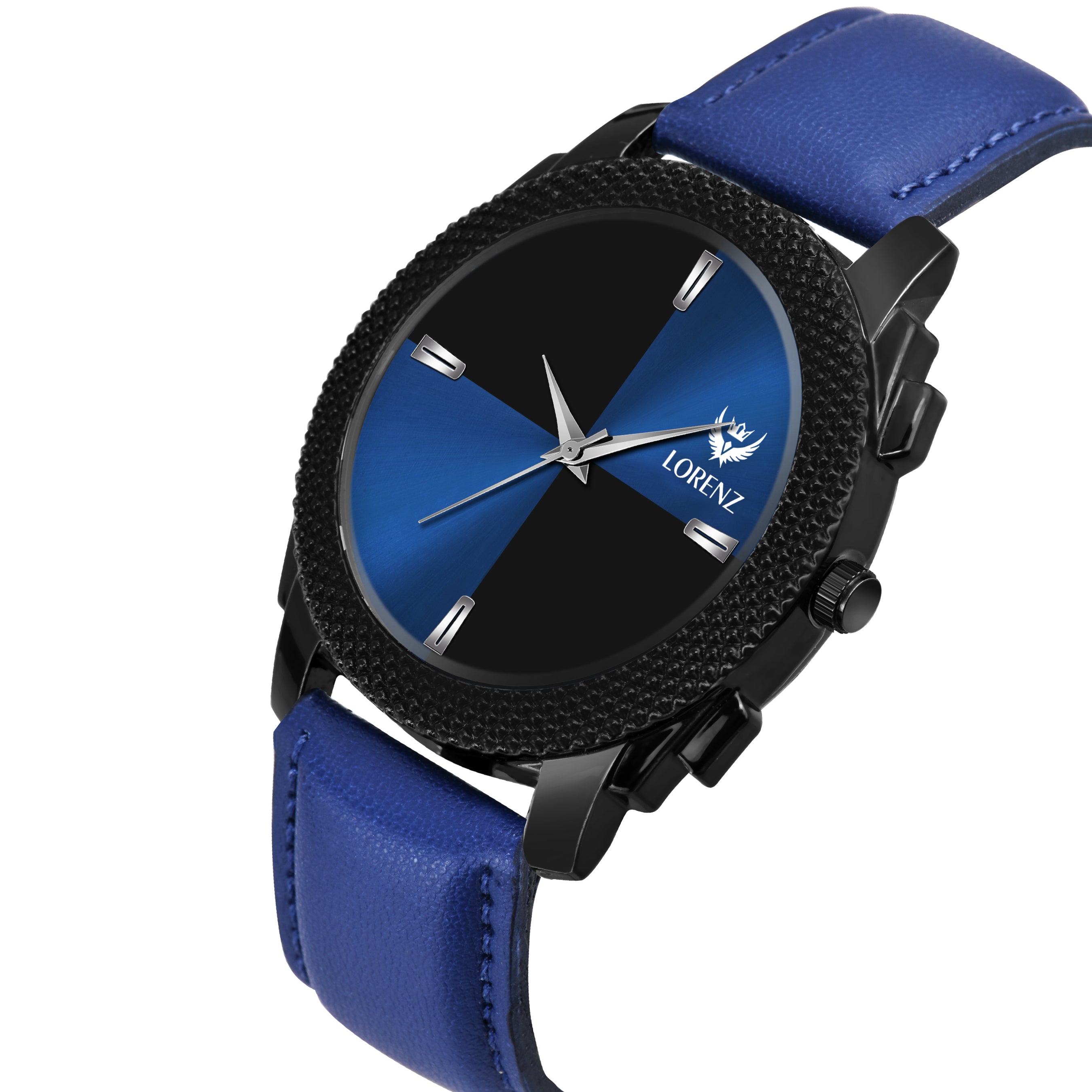 black and blue watch