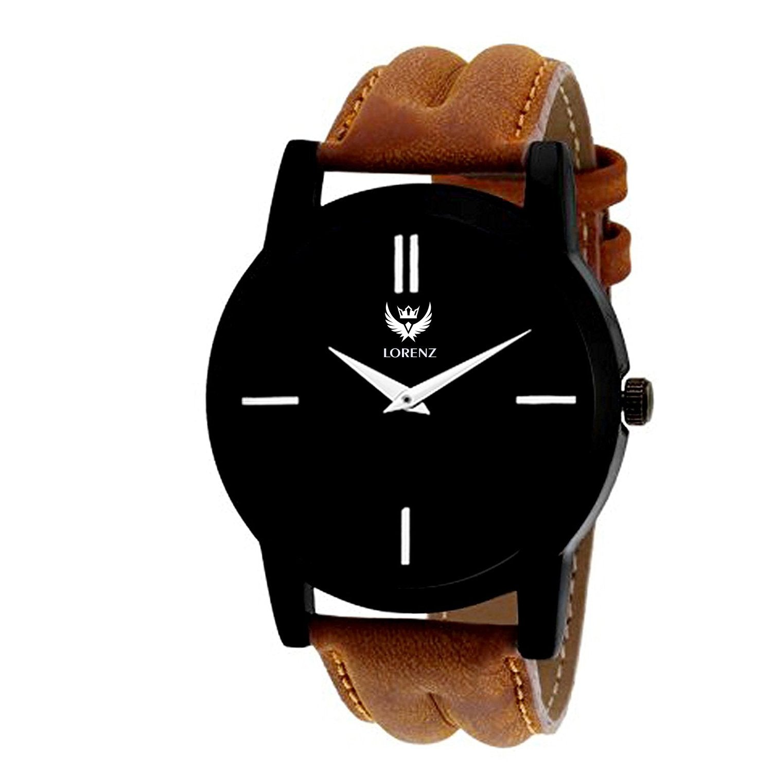 Lorenz Analog Black Watch & Tan Wallet Combo for Men- CM-1013WL-TAN - Lorenz Fashion