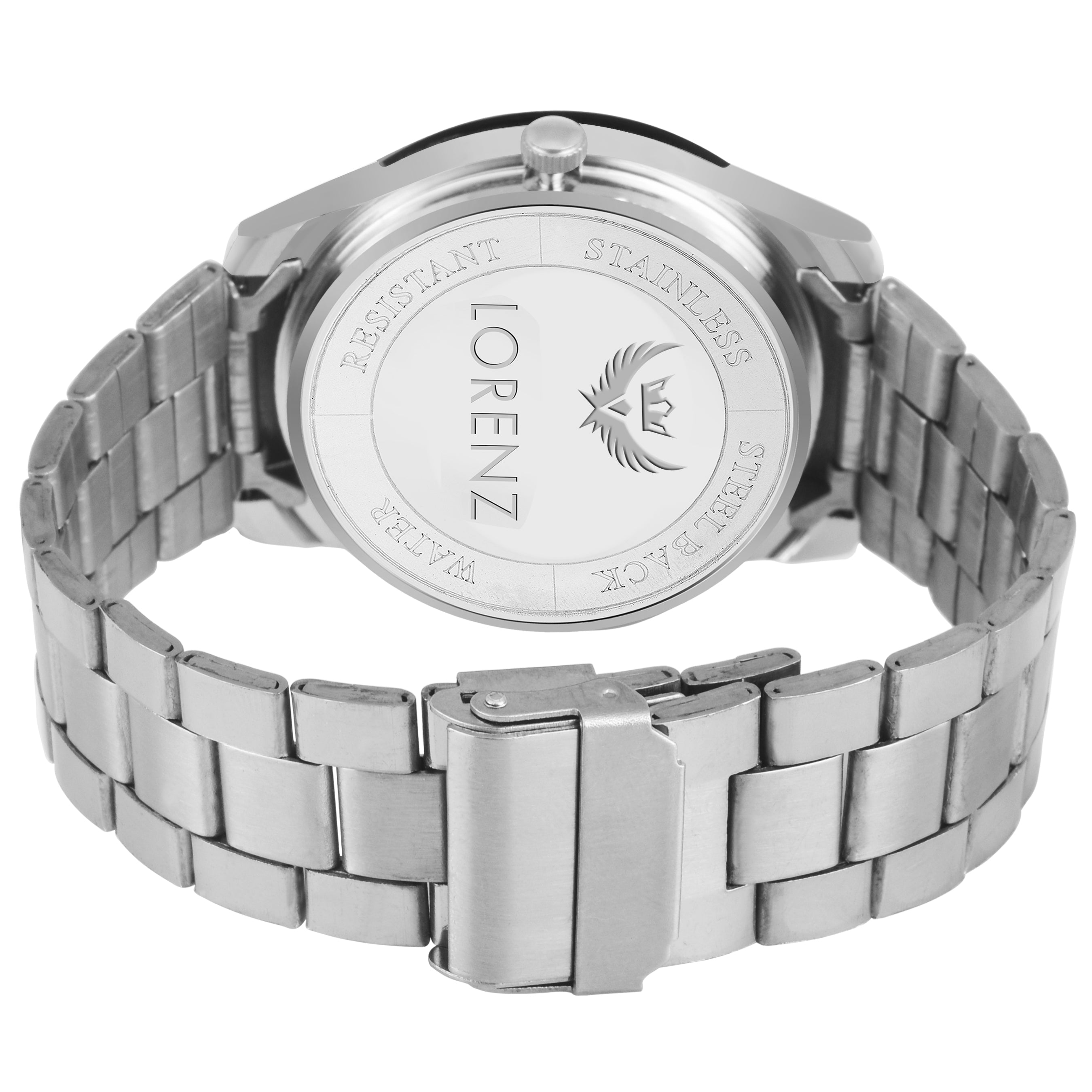 Lorenz Grey Dial Watch and Black Wallet Combo for Men- CM-1090WL-BLK - Lorenz Fashion