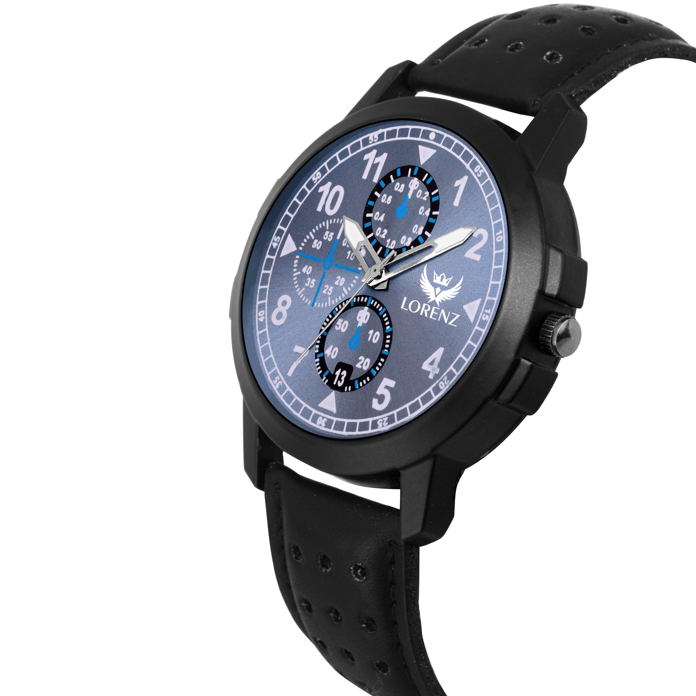 Lorenz CM-2018WL-01 Combo of Men's Blue Dial Analog Watch and Black Wallet - Lorenz Fashion