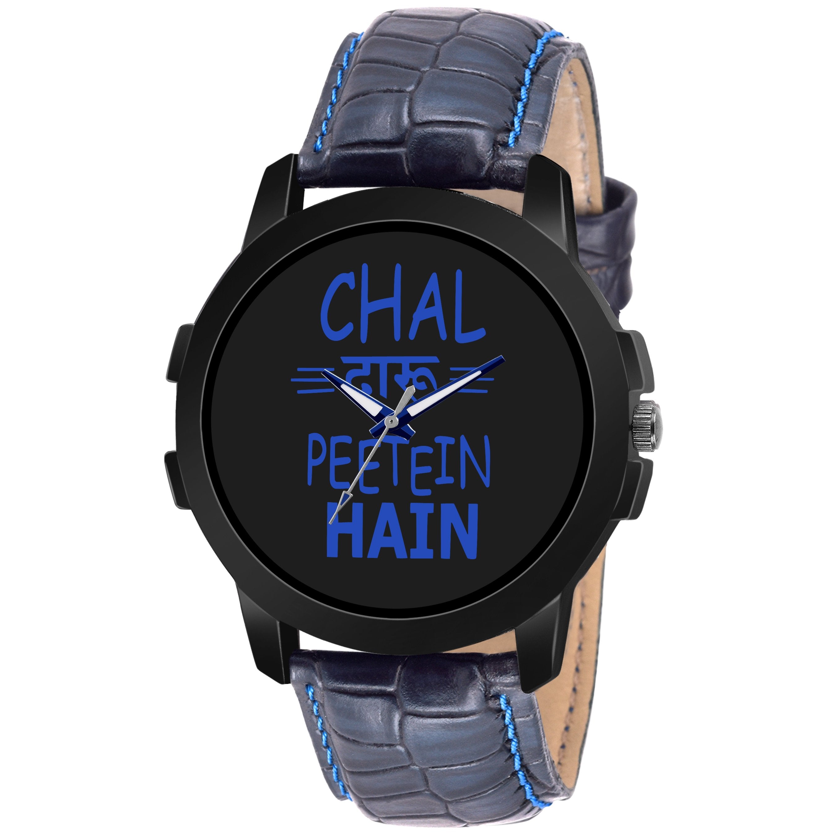 Lorenz CM-2022WL-06 Combo of Men's Blue 'CHAL DAARU PEETE HAIN' Watch and Blue Wallet - Lorenz Fashion