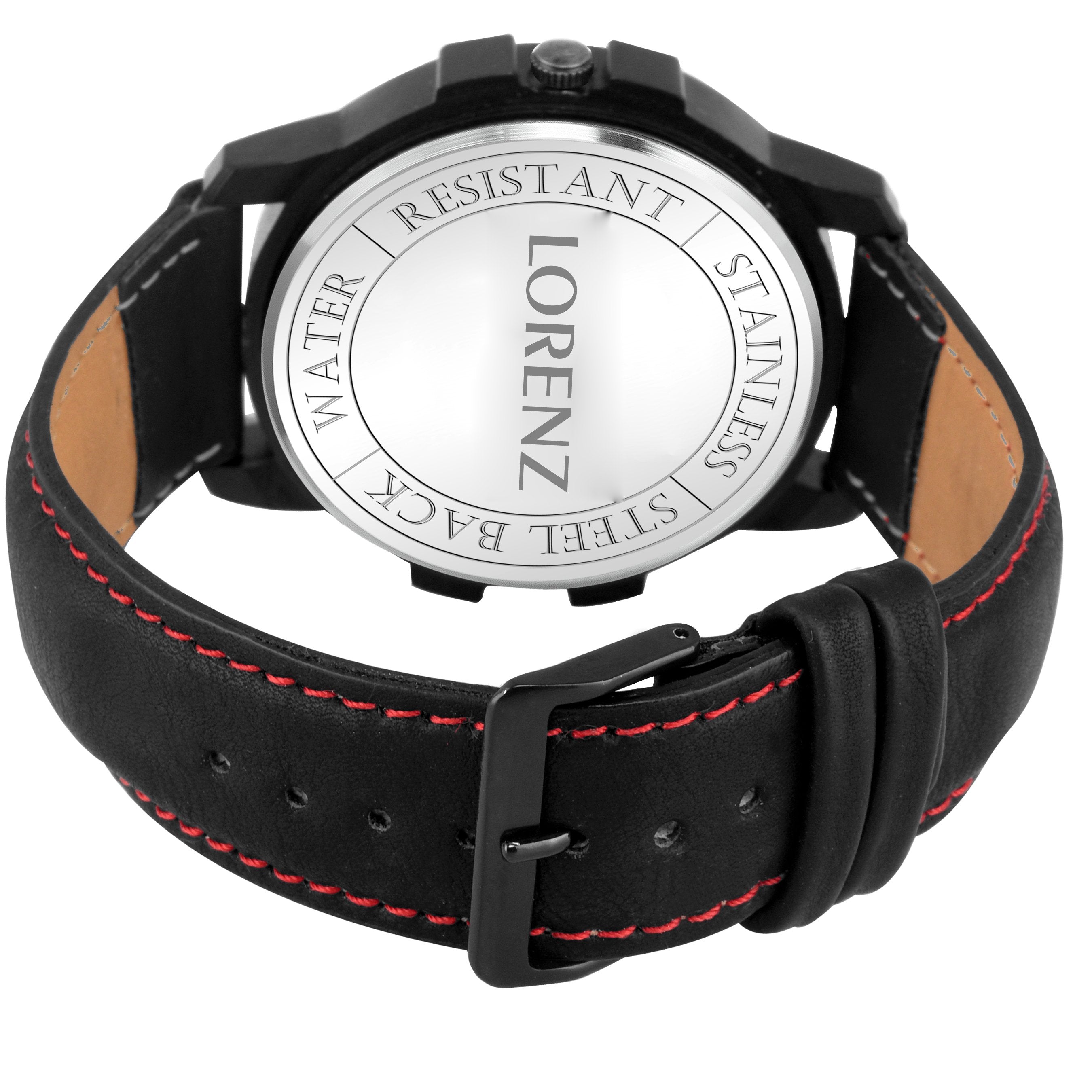 Lorenz CM-2027WL-01 Combo of Men's Black Dial 'Maine NAHI PI HAI' Watch and Black Wallet - Lorenz Fashion