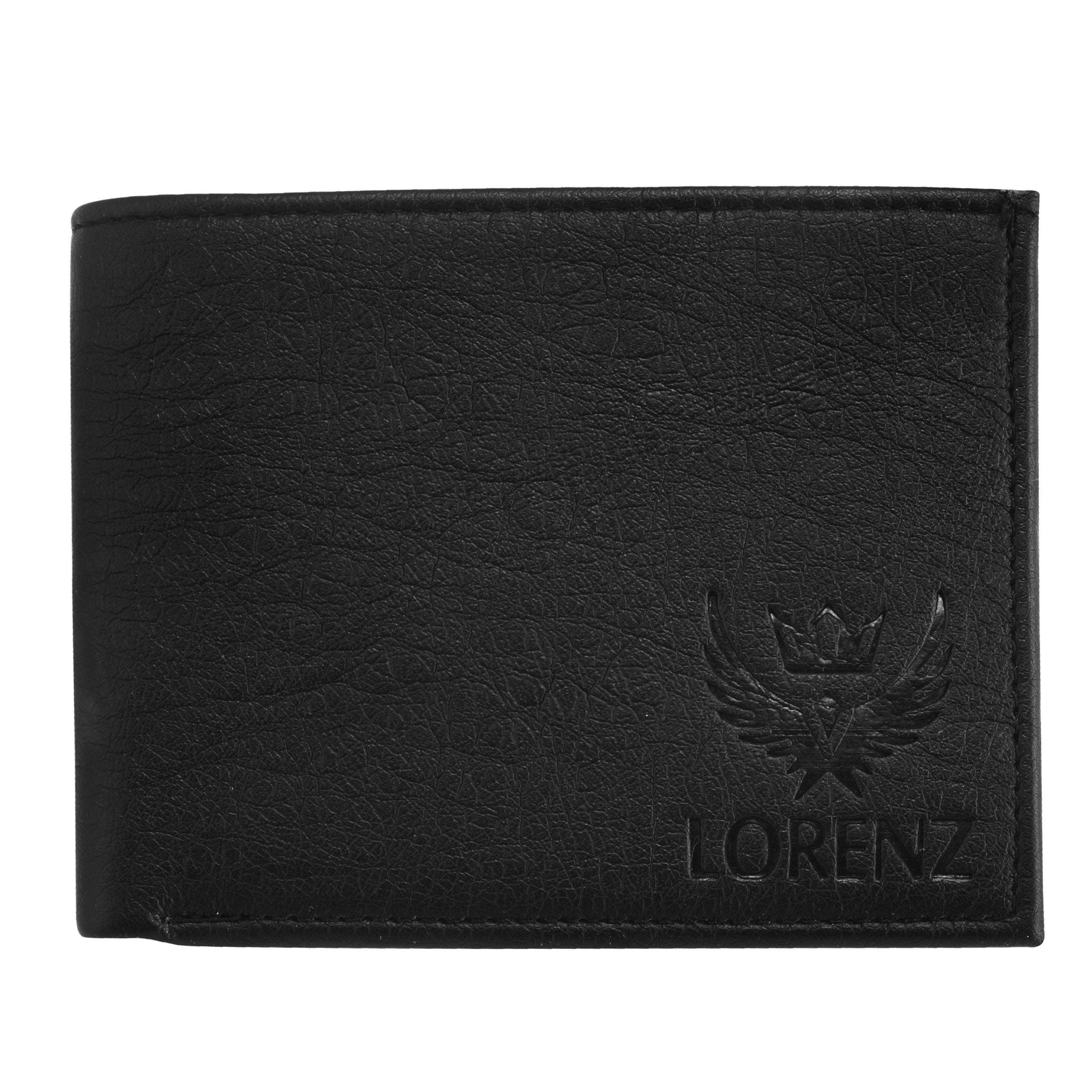Lorenz CM-2027WL-01 Combo of Men's Black Dial 'Maine NAHI PI HAI' Watch and Black Wallet - Lorenz Fashion