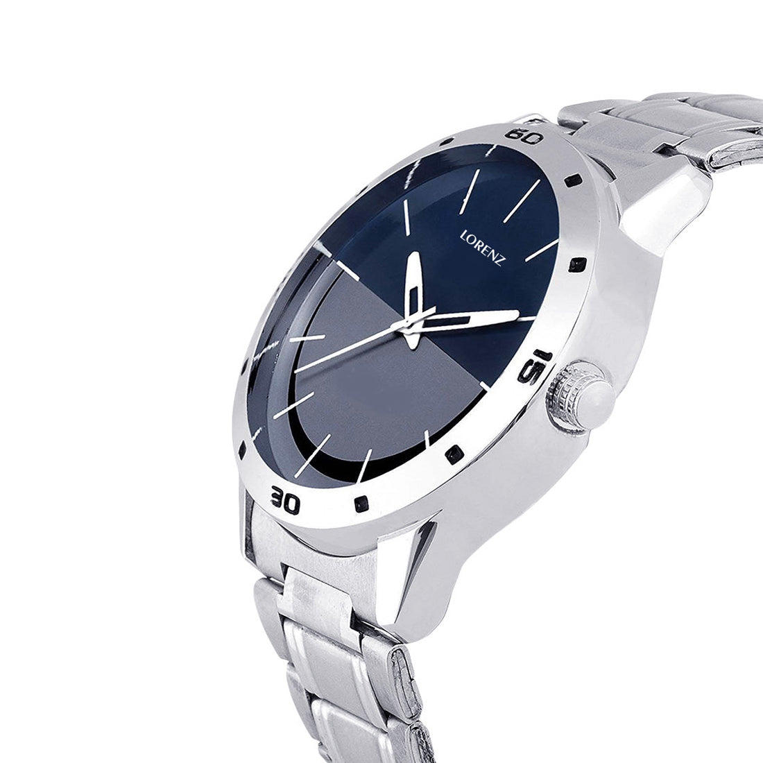 Lorenz MK-1046A Blue-Grey Stainless Steel Analog Watch for Men - Lorenz Fashion