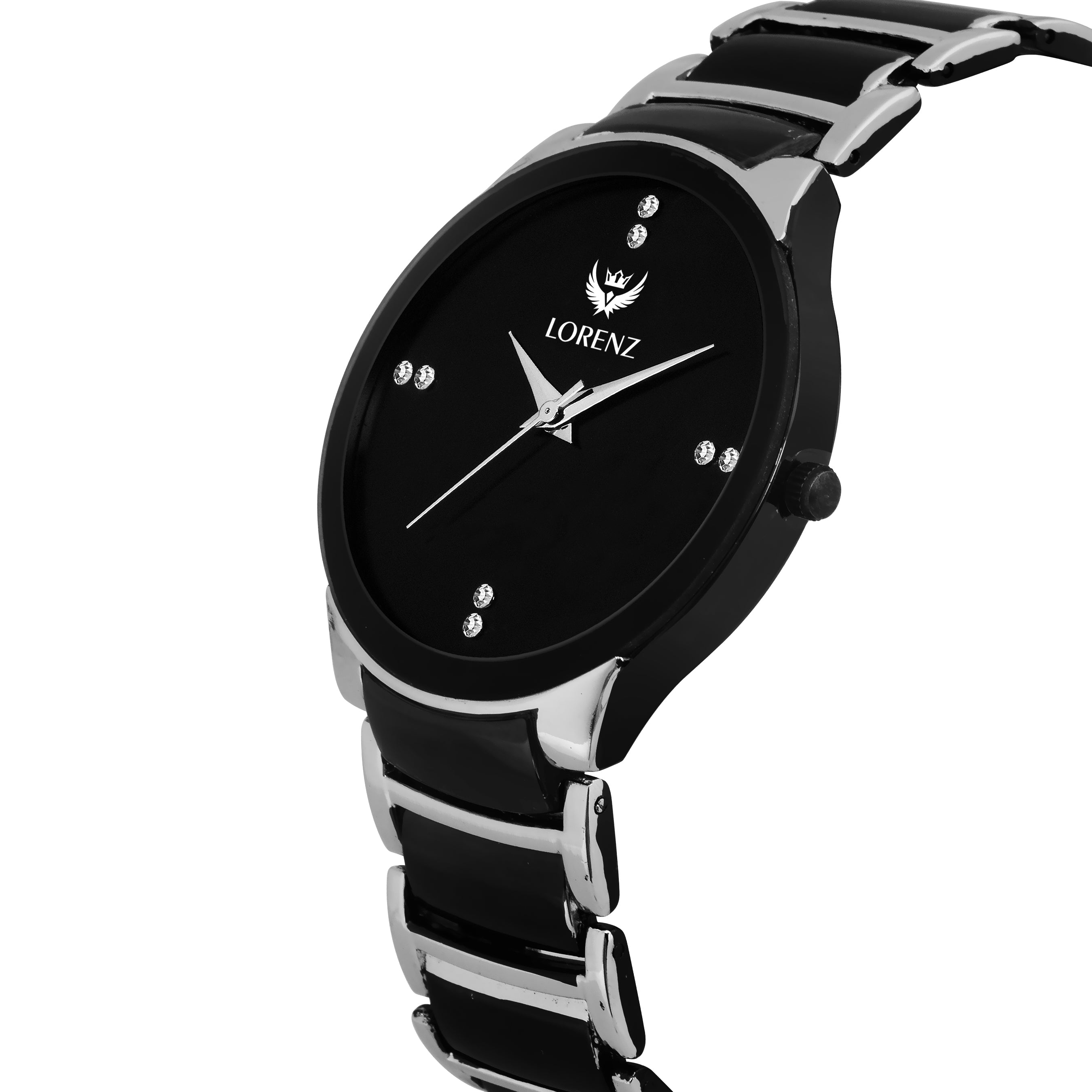 Lorenz MK-1063A Genuine Collection Watch with Black Jewelled Dial - Lorenz Fashion