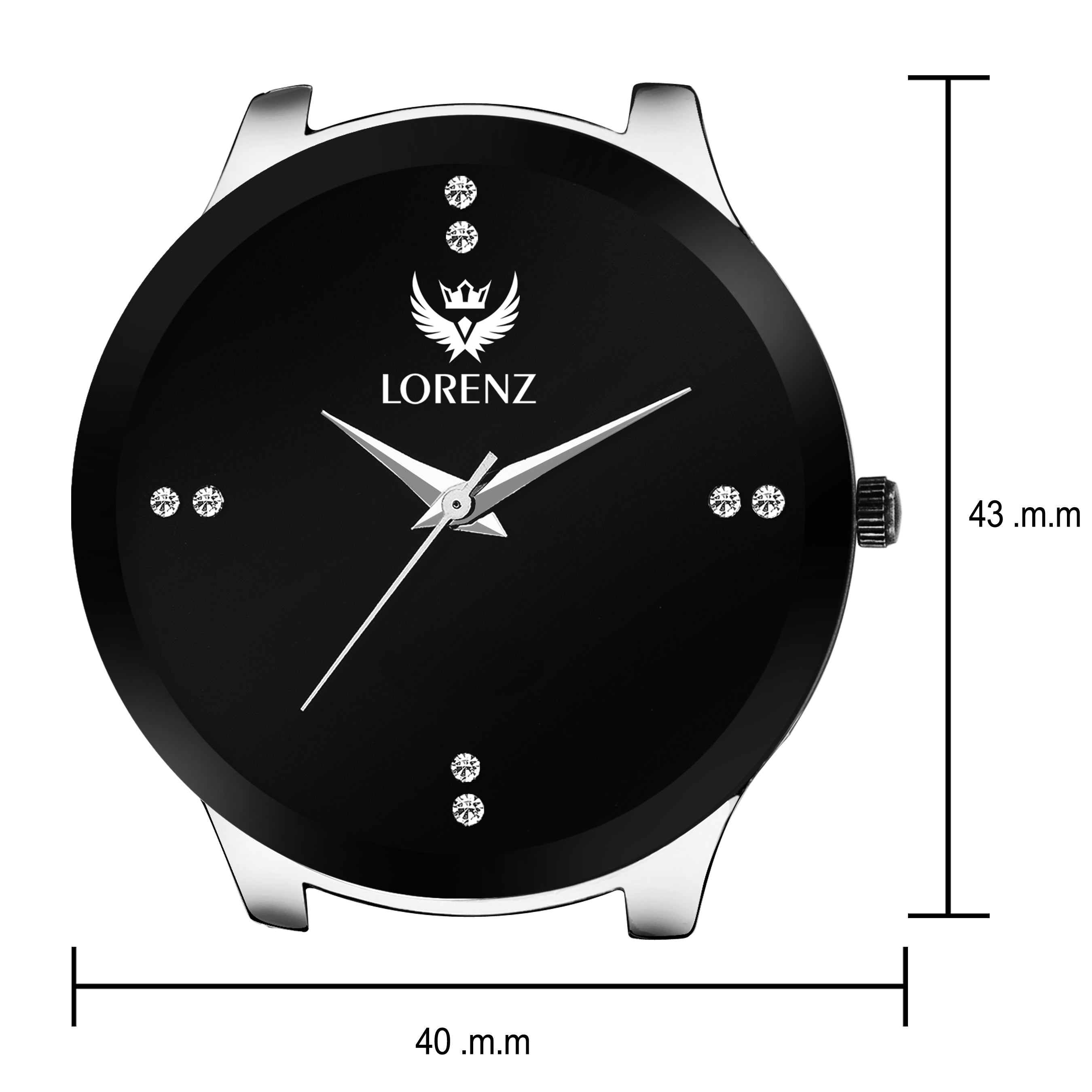 Lorenz MK-1063A Genuine Collection Watch with Black Jewelled Dial - Lorenz Fashion