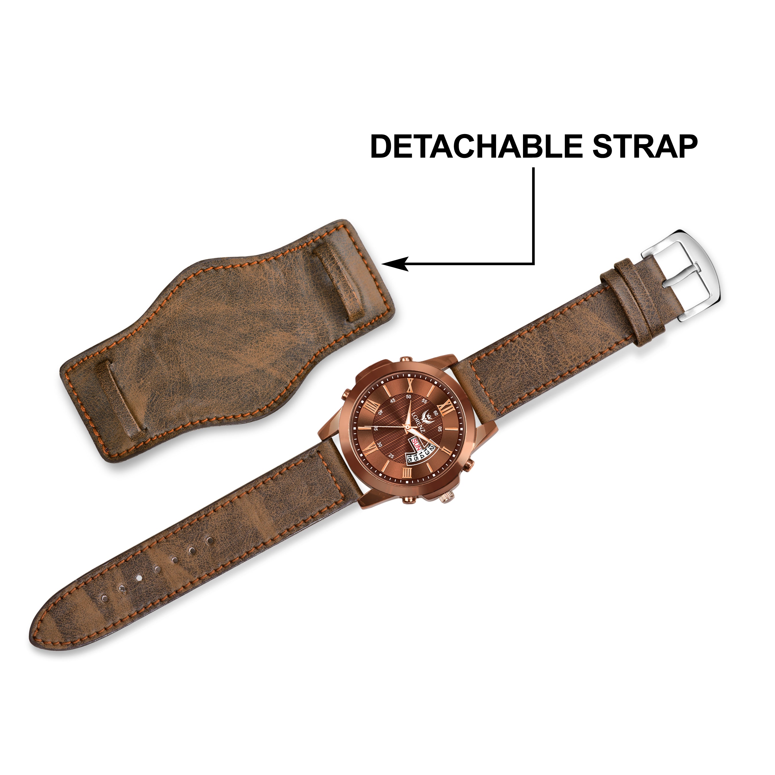 Lorenz Two-in-one detachable bracelet straps watch for Men