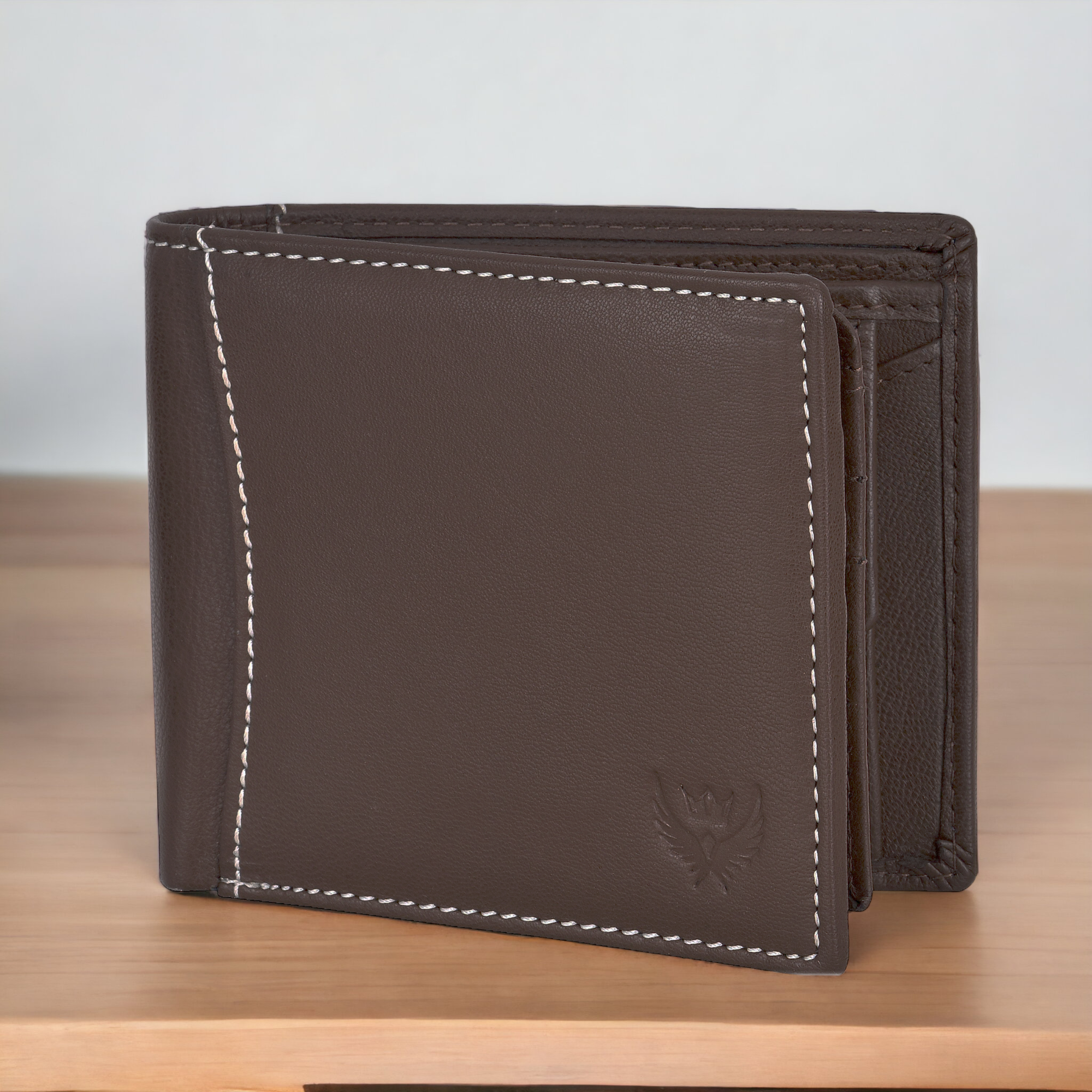 Lorenz Raksha Bandhan Gift Combo for Brother - Bi-Fold PU Leather Wallet and OM Rakhi, Roli, Chandan Tilak, Chawal, Mishri